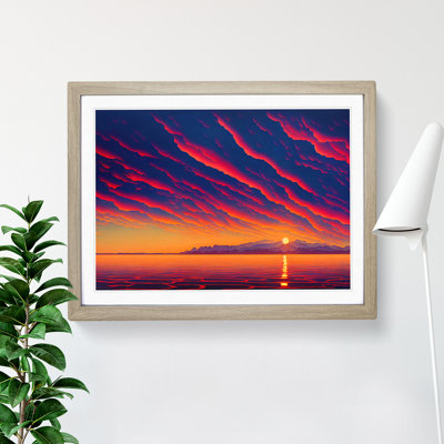 Contemporary Ocean Sunset - Framed Print