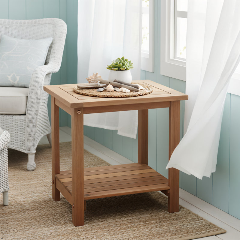 Table d'appoint d'extérieur Candrice, Naturel