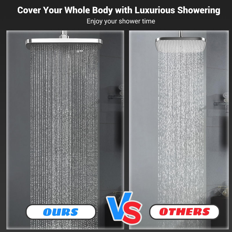 High Pressure Rain Shower Head With Handheld Spray Combo,10 Sprays Handheld Shower Head, Silver
