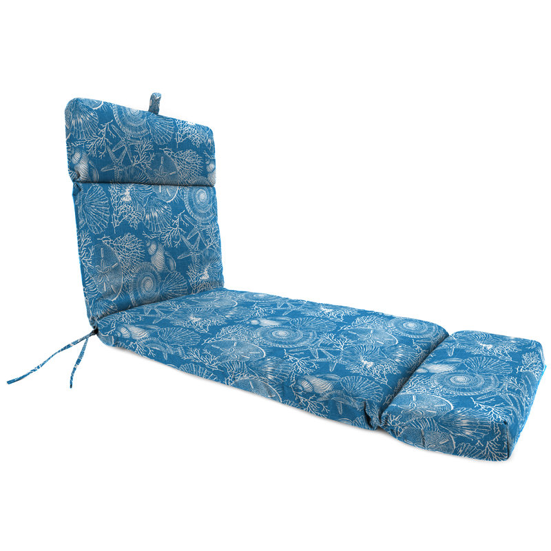 Coussin de chaise longue d'extérieur 72 "x 22" avec attaches et boucle