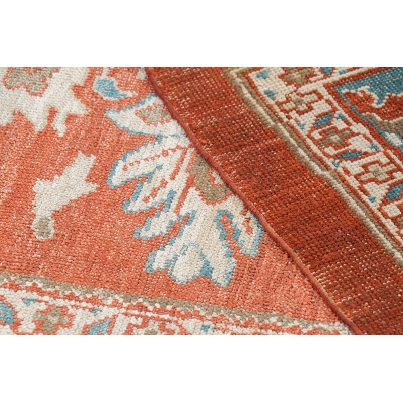 Oushak Hand Knotted Floral Area Rug, Rectangle 8' x 10'