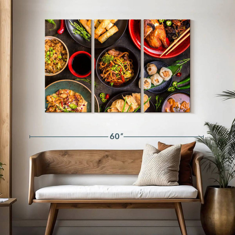 Yarlin Assorted Chinese Dishes, 32" H x 50" W