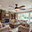 52 Inch Modern Ceiling Fan With 5 ABS Blades, Reversible Motor & Smart Remote Control,3 Color Dimmable Led Light-1199414008-1199414013