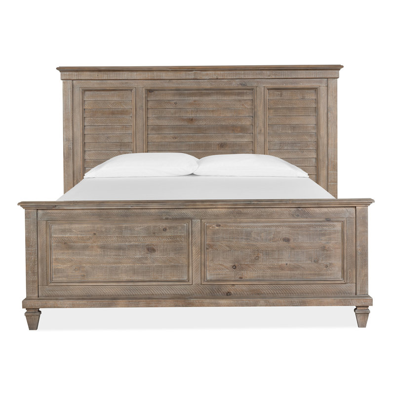 Geisler King Shutter Panel Bed With Nighstand, 2 Pcs: Bed, Nightstand, King
