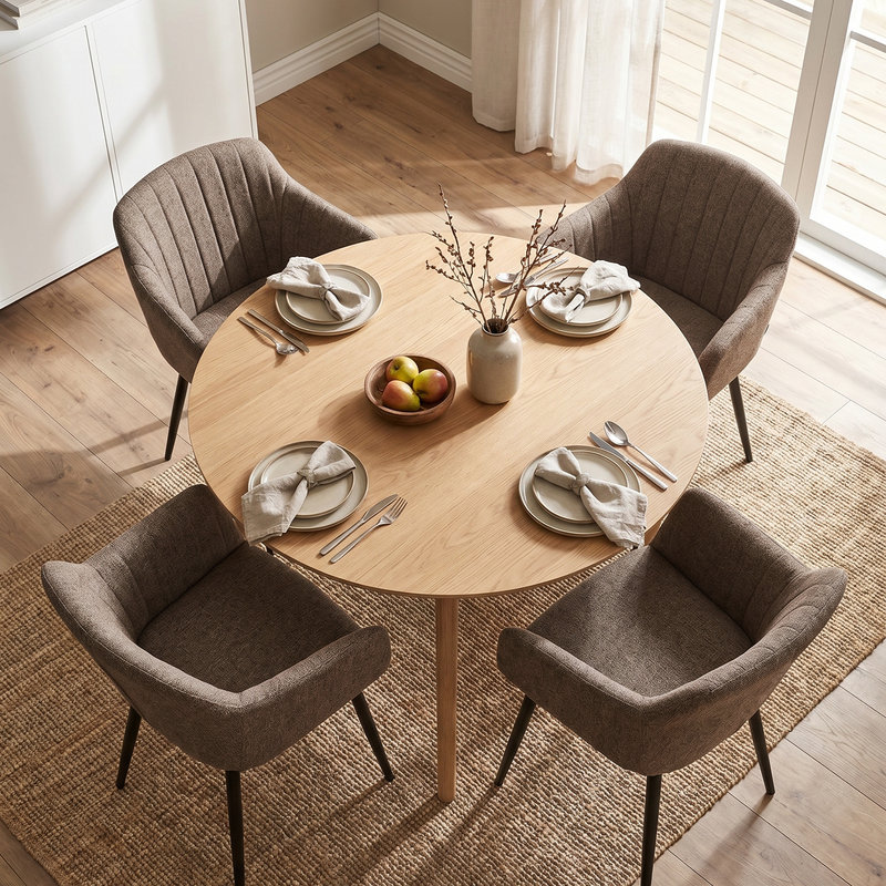 Upholstered Dining Chair, Mocha Brown, Mocha Brown, Black