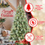 Arbre de Noël de 72 pouces avec 300 lumières blanches préinstallées, 988 pointes d'aiguille dure, 66 branches de pin, structure à charnières à assemblage rapide et support en métal