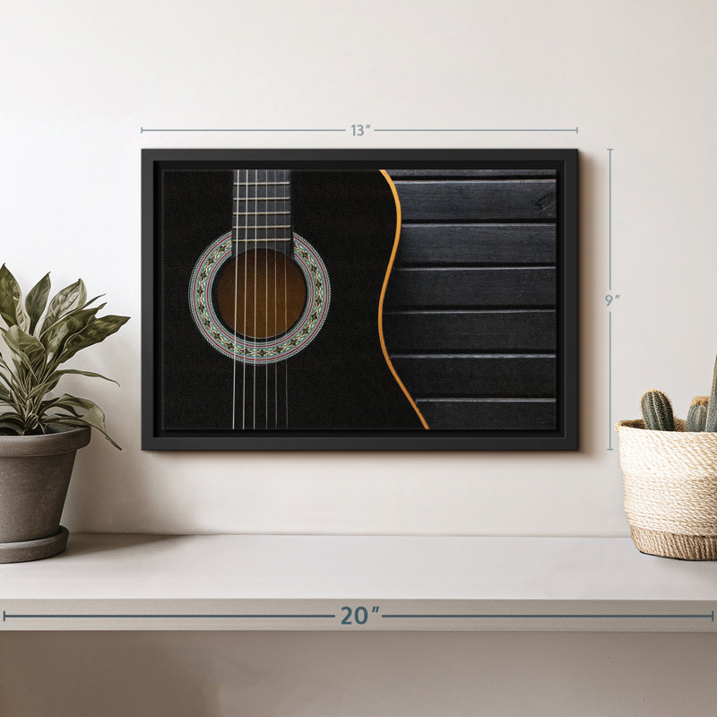 Guitare acoustique foncée, reproduction sur toile, H 9 po x l 13 po