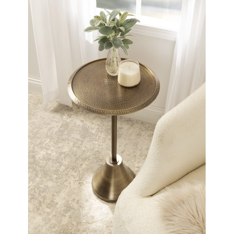 Alex-May Iron Top End Table, Gold