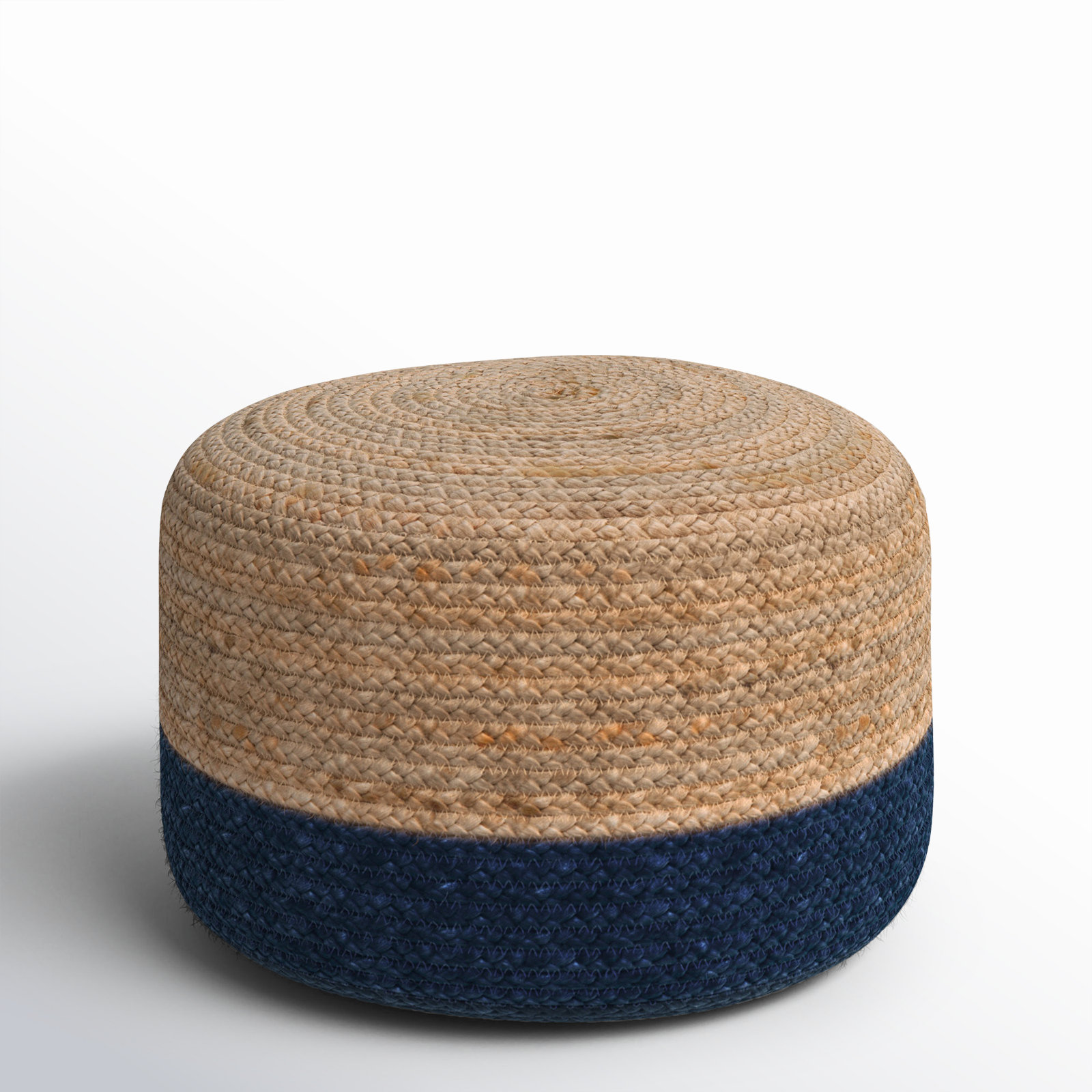 Teele 18" Pouffe, Blue/Beige