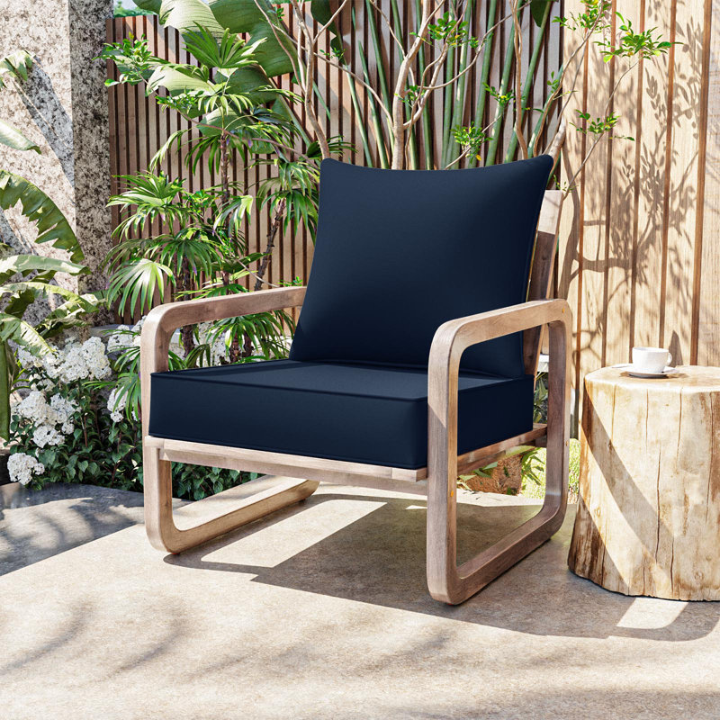 22"W X 24"D Outdoor Deep Seat Cushion Set Outdoor Seat/Back Cushion, Navy Blue
