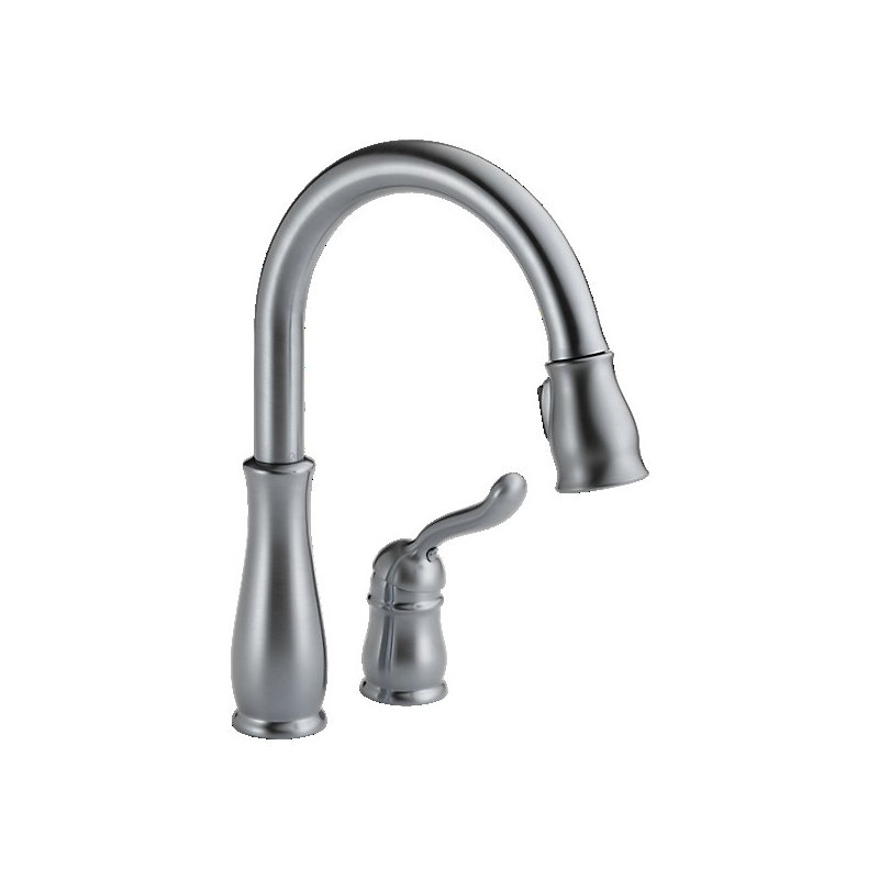Robinet de cuisine à poignée simple avec accessoires Leland, Acier inoxydable Brilliance