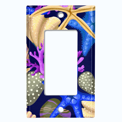 Star Fish Deep Ocean Clam Coral Blue 1-Gang Rocker Wall Plate -  WorldAcc, F-R1-PNT122