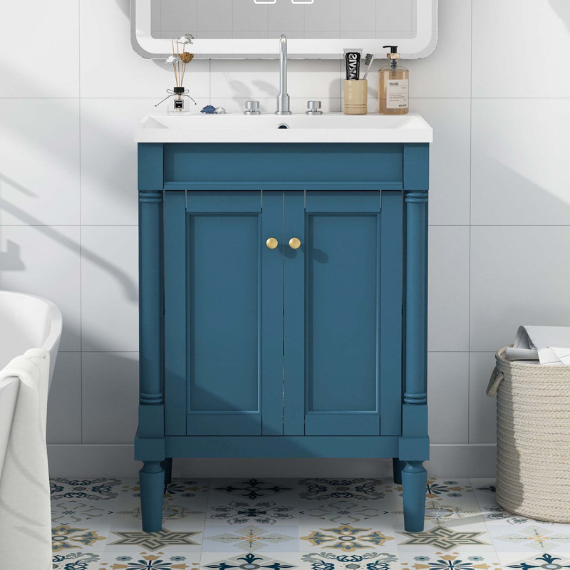 Meuble-lavabo moderne à 2 niveaux avec lavabo supérieur et grandes tablettes de rangement, Île Seymour Nord, Galapagos