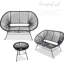 Ensemble de conversation pour patio 4 personnes Ursula - Causeuse et chaises d'extérieur modernes résistantes aux intempéries avec table-896709588
