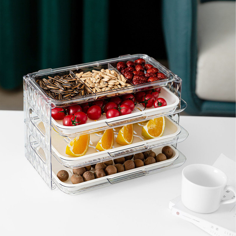 Kitchen Multi-Function Fruit And Vegetable Preparation, Side Dish Stacking Storage, Punch- Household Hot Pot Dish, Kitchen Sundries Rack