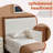 Wooden platform bed with upholstered base-2029263065-2029263066