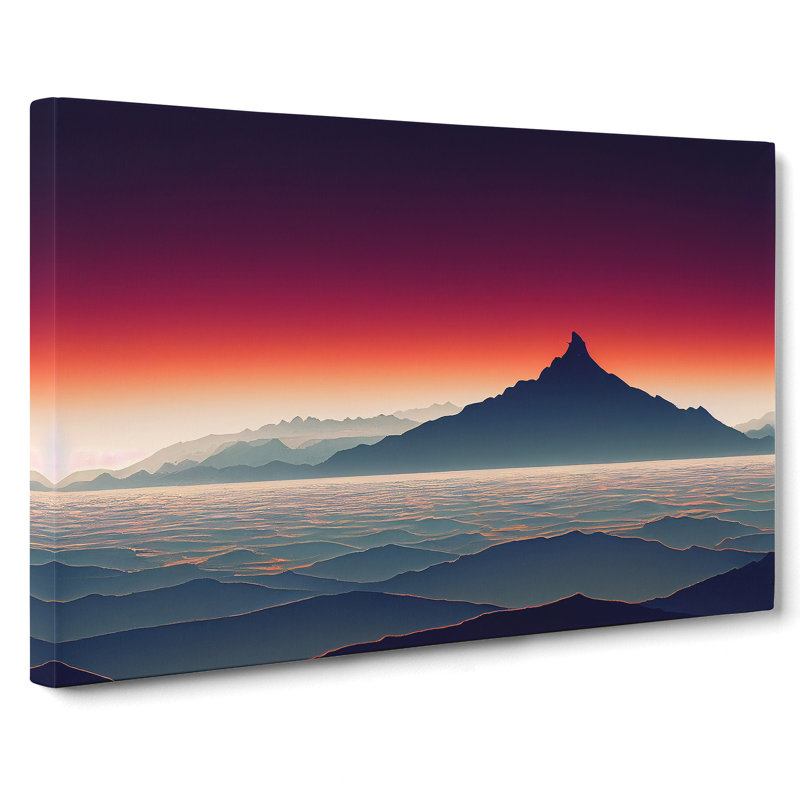 Cosmopolitan Mountain Sunset - Wrapped Canvas Print, 35cm H x 50cm W x 3cm D