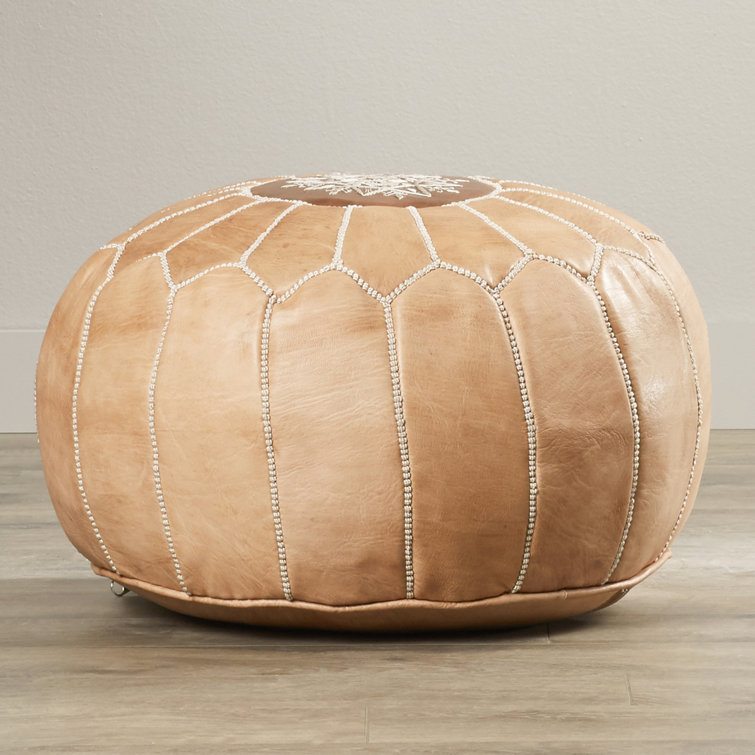 Cherise Moroccan Leather Pouf