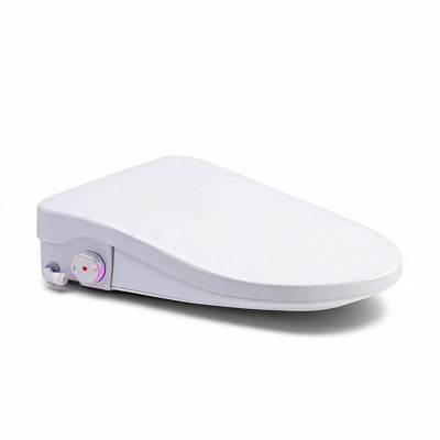 Smart Bidet Toilet Seat with Side Knob, Heated Seat, Adjustable Water Temperature and Pressure, Self Cleaning Nozzle and Night Light