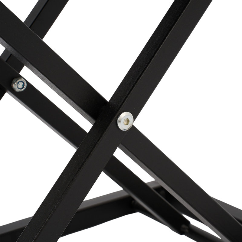 Adjustable Metal Base Computer Desk, Black