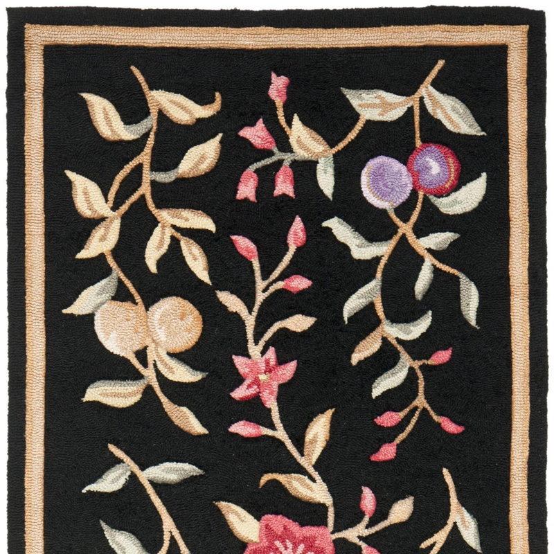 Taran Easy Care Hand Hooked Performance Floral Rug, Runner 2'6" x 8'