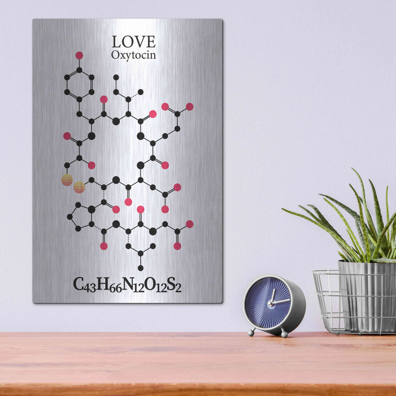 «Oxytocin Molecule», art mural en métal, H 16 po x l 12 po