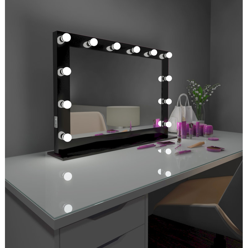 Miroir de maquillage/rasage Hollywood, Noir, 6000