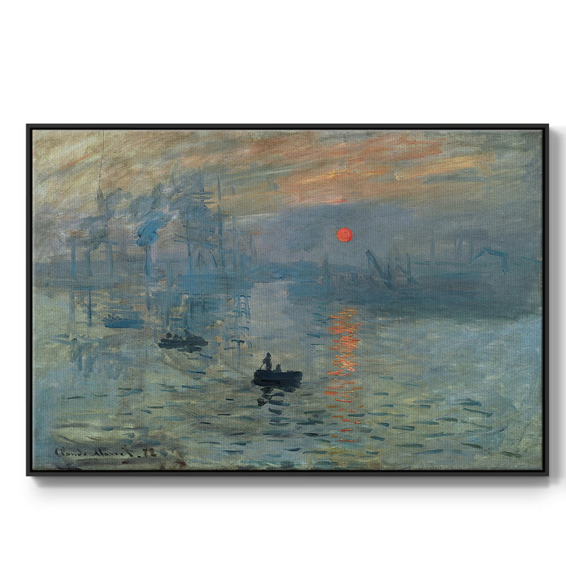 Lever de soleil, Toile avec cadre flottant noir, H 17 po x l 25 po x P 2 po