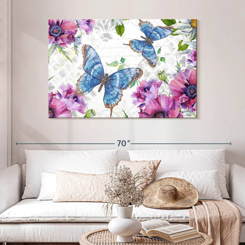 Floral Butterfly Garden II, 32" H x 48" W