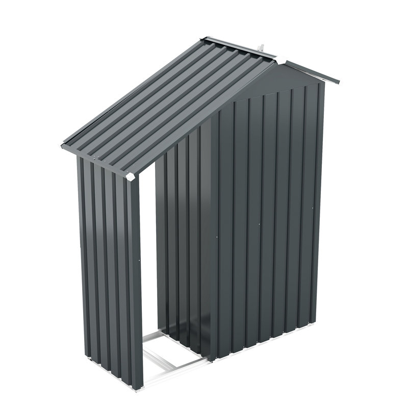 Rangement en métal 2 en 1 avec fonction imperméable, idéal pour une utilisation intérieure et extérieure, assemblage facile, objets de valeur à compartiments verrouillables, brun, tablette pouvant supporter jusqu'à 70 lb, abri de jardin compact en bois de chauffage