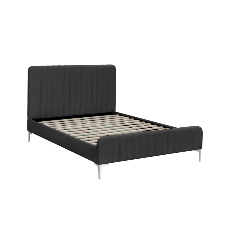 Heidi Upholstered Bed, Queen, Dark Gray