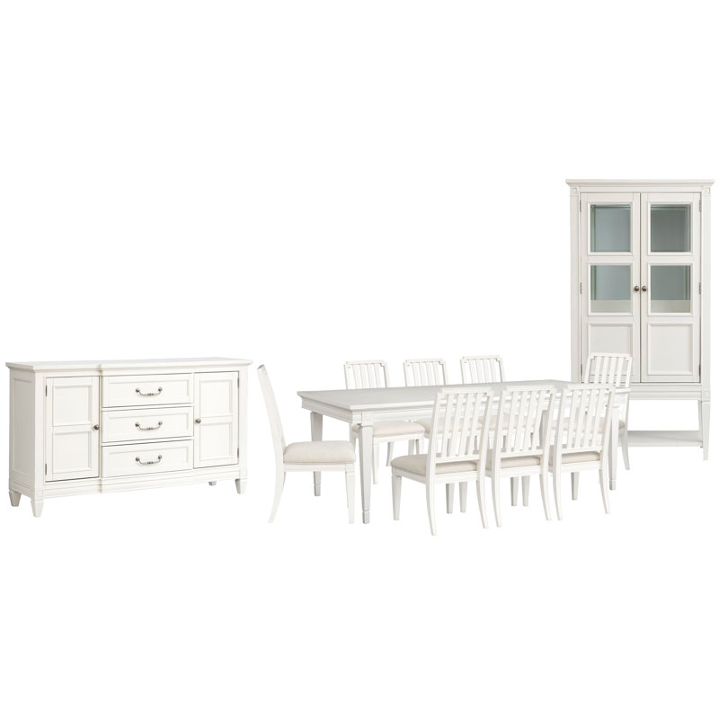 Table de salle à manger Gilvira, 11Pcs:Table,Cabinet,Sideboard,8Chairs