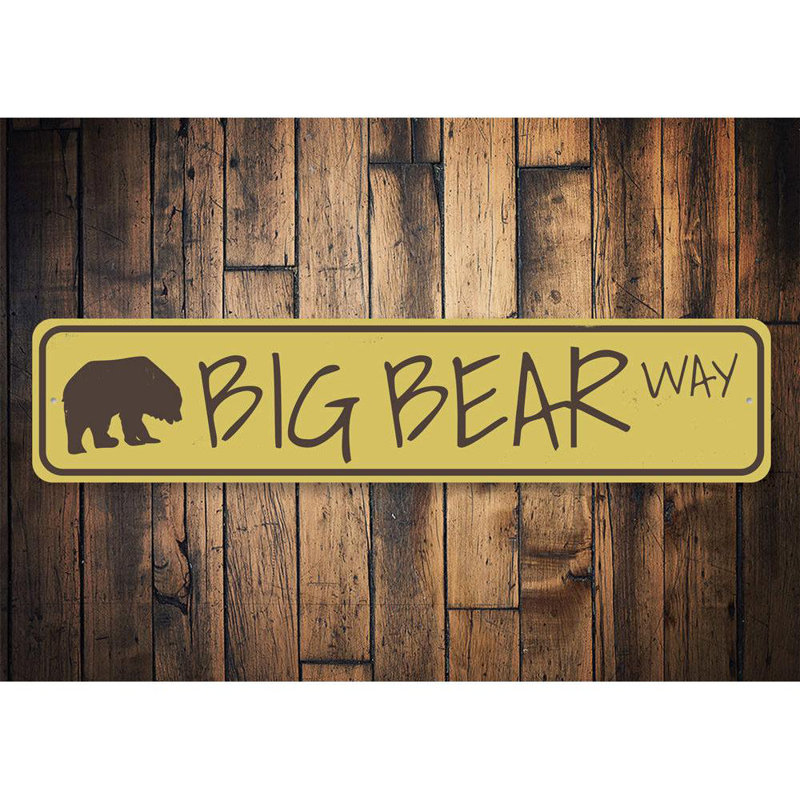 Plaque en aluminium Big Bear Way, H 4 po x l 18 po x P 0,04 po