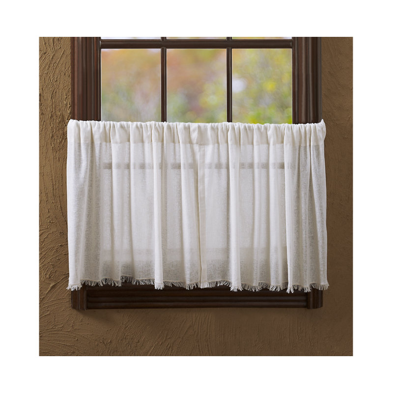 Francoise Cotton Tailored Cafe Curtain, 24" H x 72" W