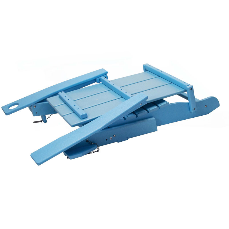 Chaise Adirondack en PEHD moderne et pliable, conception ultra durable et résistante aux intempéries, pliage facile sans goupilles nécessaires, capacité de 300 lb, bleu turquoise