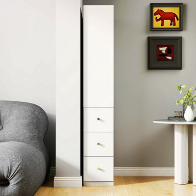 70,87 po, armoire de rangement H 70,87 po, tablette à 4 niveaux, 3 tiroirs latéraux, grande bibliothèque moderne en bois pour le bureau à domicile