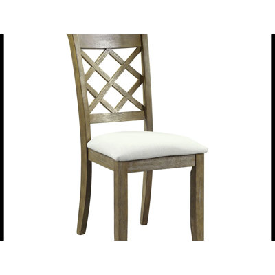 CHAISE LATÉRALE (ENSEMBLE-2) Finition lin beige et chêne rustique