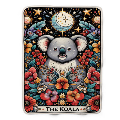 The Koala Tarot Card - 1 Piece Premium Sherpa Blan Throw Blanket