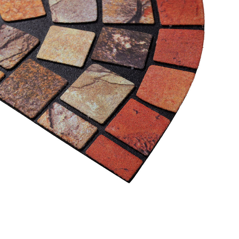  Colourful Halfmoon Doormat, Red