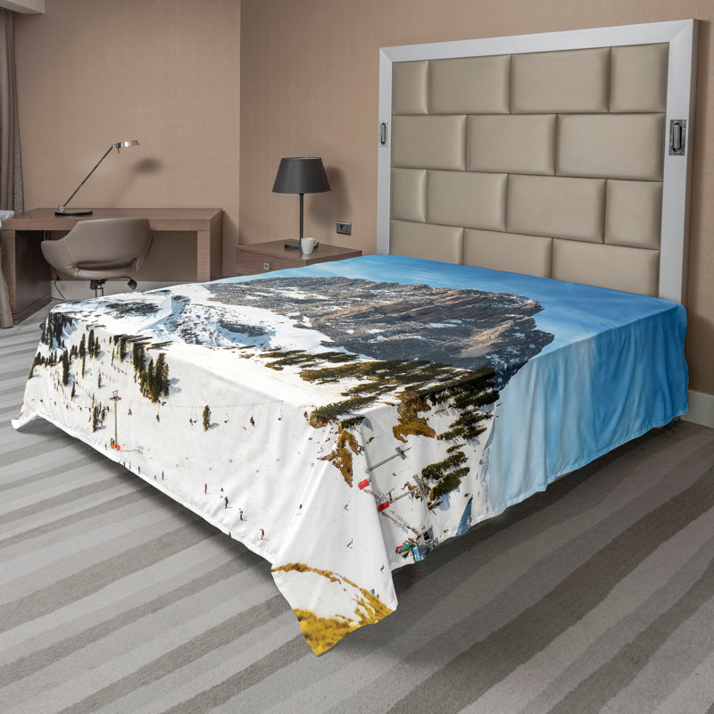 Drap-housse Ambesonne Nature, Drap plat pour très grand lit californien