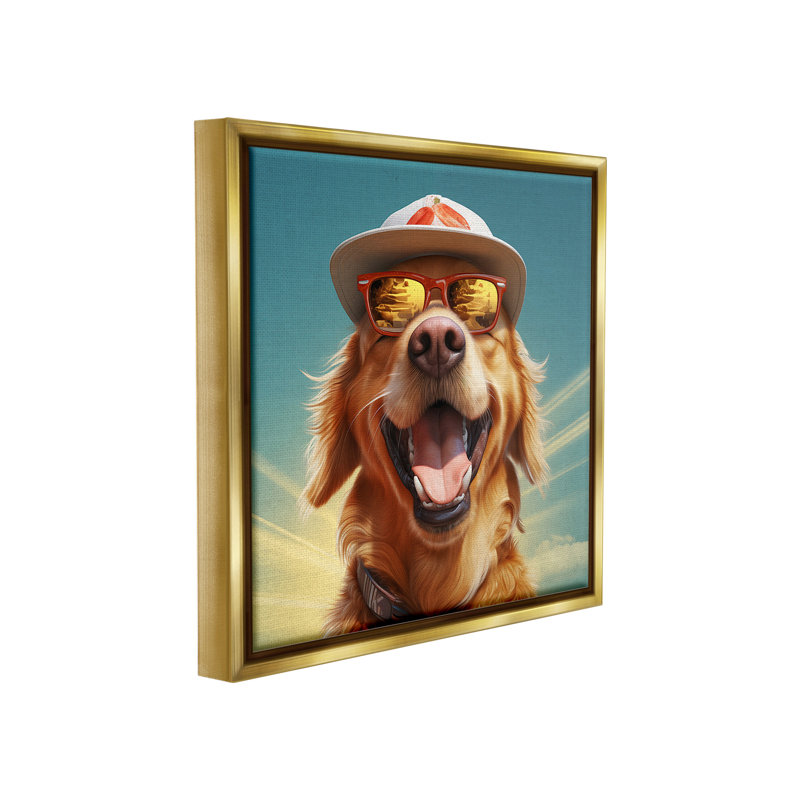 «Happy Sunlit Dog» par Jim Baldwin sur, Or, H 18 po x l 18 po