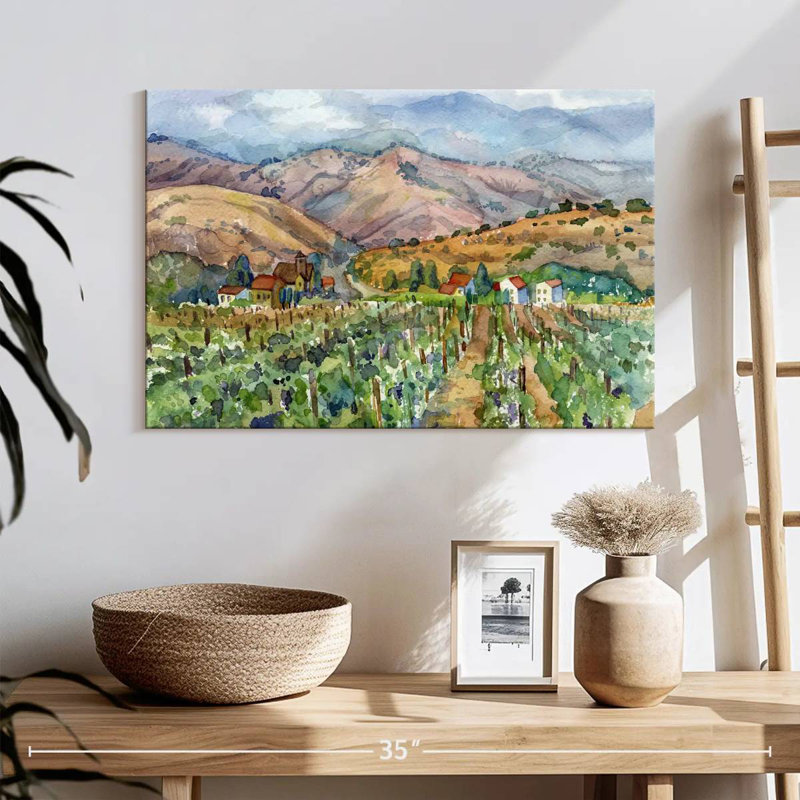 Paysage avec vignoble Alvord, H 16 po x l 24 po