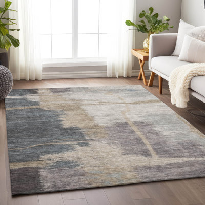 Premium Machine Washable Prisco Gray Rug