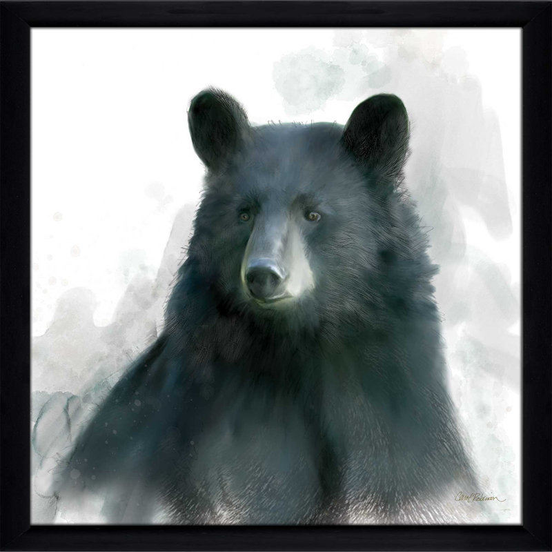 « rainsoft bear », reproduction de peinture à l’aquarelle encadrée, H 27,5 po x l 27,5 po x P 0,75 po
