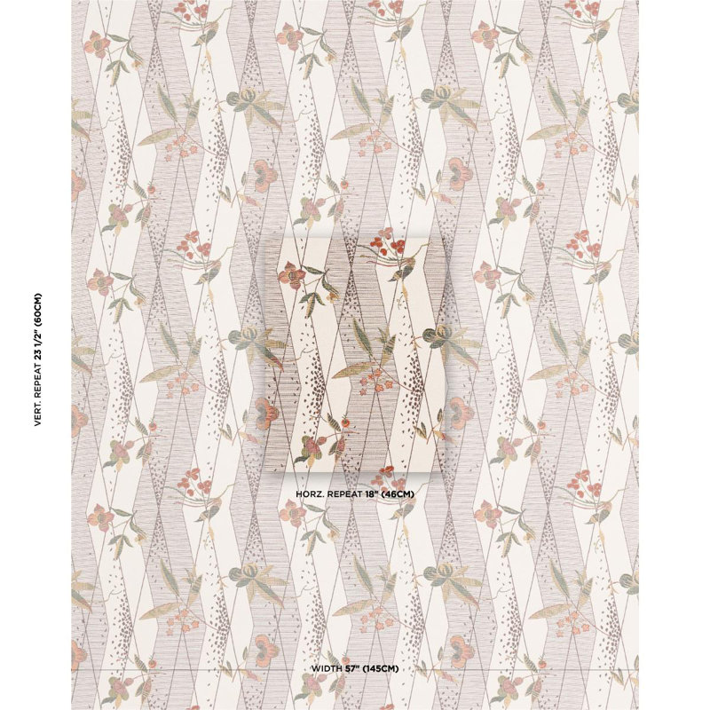 Romola Floral Fabric, Birch