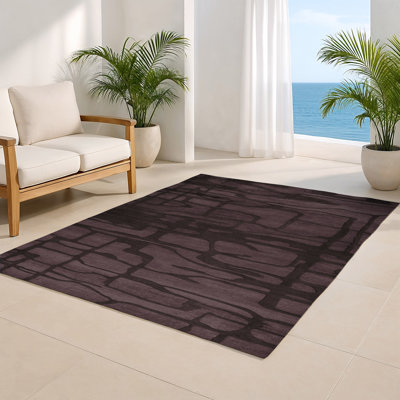 Tapis noir abstrait intérieur et extérieur