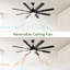 66 Inch Modern Ceiling Fan With Dimmable Led Light 8 ABS Blades Smart Remote Control Reversible DC Motor Black For Home Office