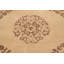 Tapis décoratif beige en laine noué à la main de conception unique 5 pi 9 po x 5 pi 11 po noué à la main