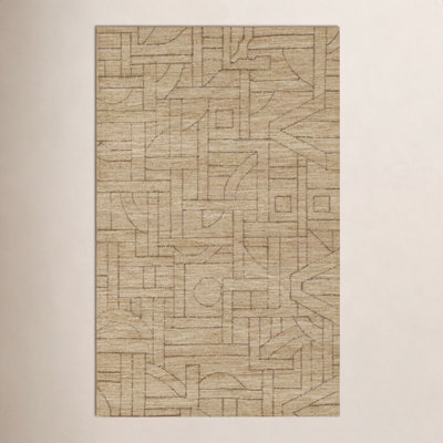 Ann-Sophie Natural Hand-Tufted Geometric Wool Rug