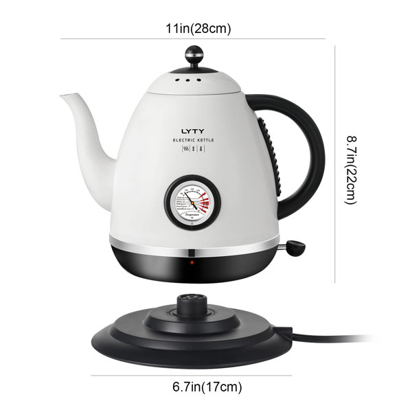 LUXESIT 1.5L Kettle With Thermometer-Double Layered Stainless Steel Bottom  Gooseneck Kettle